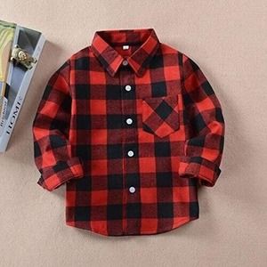 Little Boys' Long Sleeve Button Down Plaid Flannel Shirt size 2t